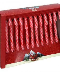 Candy canes doosje 12 zuurstokjes rood wit