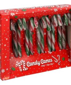 Candy canes doosje 12 zuurstokjes rood wit groen