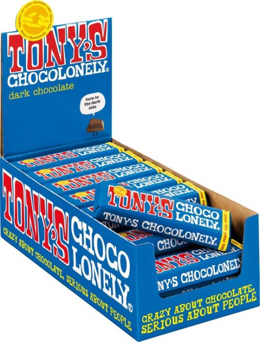 Tony's Chocolonely reep pure chocolade 50 gr