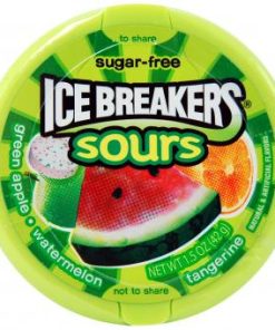 Ice Breakers Sours Green Apple-Watermelon-Tangerine suikervrij