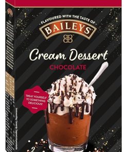Baileys Cream Dessert met chocolade Crispies en topping