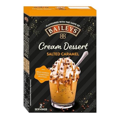 Baileys Cream Dessert met caramel Crispies en topping