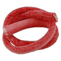 Snoepkabel Zure aardbei 60cm 40 stuks