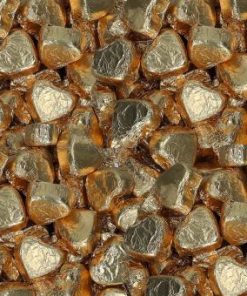 Gouden pralinehartjes met nougat creme vulling 150 stuks