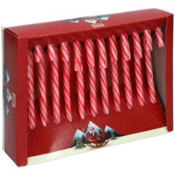 Candy canes doosje 12 zuurstokjes rood wit