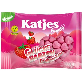 Katjes Gelukshartjes aardbei 300 gram Katjes Gelukshartjes aardbei 300 gram