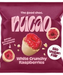nucao Chocolade Fruit Witte Knapperige Frambozen Biologisch