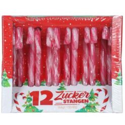 Candy canes aardbei 12 zuurstokjes rood wit
