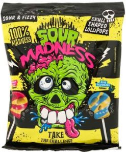 Sour Madness Schedelvormige Lollies