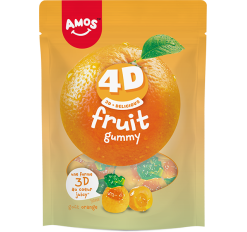 Amos 4D Fruit Gummy Orange 120 gram