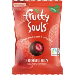 FruitySouls Gevriesdroogde aardbeien in melkchocolade VEGAN